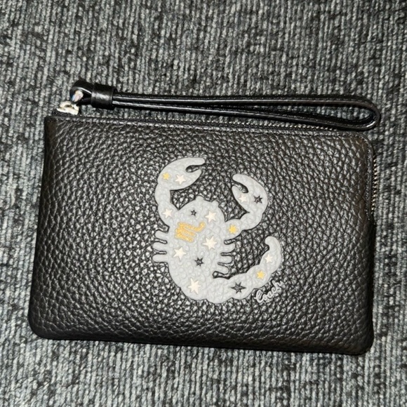 Coach Bags Coach Zodiac Corner Zip Wristlet With Scorpio In
